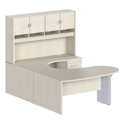 Conjunto Ejecutivo para Oficina Privada - GEBESA PRIME - Frente 180 cm - Derecha - GBR120R - GEBESA - NOGAL BEAT - Escritorio de Oficina