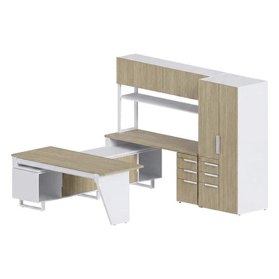 Conjunto Presidente para Dirección - GEBESA G-CONNECT - Pata Delta - Frente 255 cm - Izquierda - GBG111LCN - GEBESA - NOGAL BEAT - Escritorio de Oficina