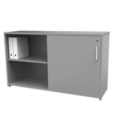 Credenza para Biblioteca - OFIK NOVA 730 - Cubierta en Melamina y Estructura en Acero - 730 - Ofik - NOGAL BEAT - Credenza