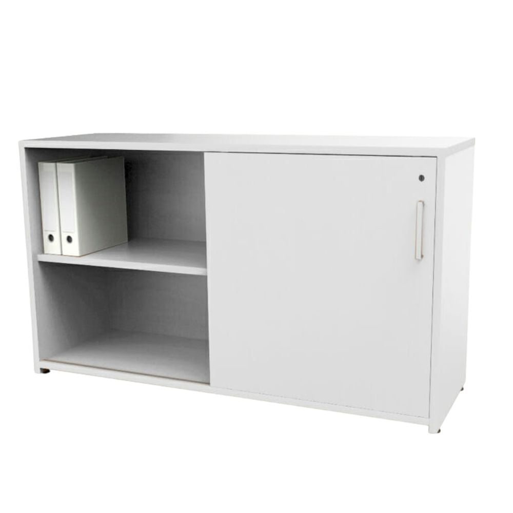 Credenza para Biblioteca - OFIK NOVA 730 - Cubierta en Melamina y Estructura en Acero - 730 - Ofik - NOGAL BEAT - Credenza