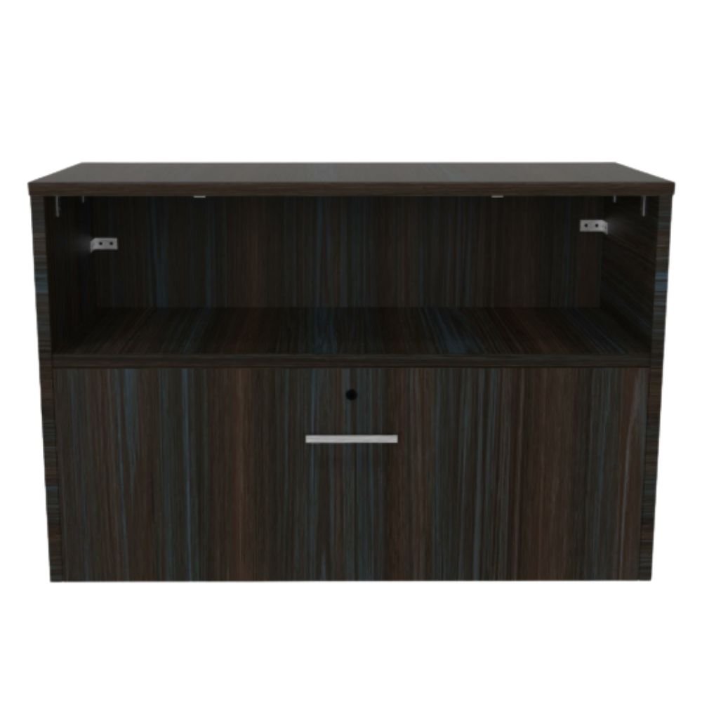 Credenza para Biblioteca - OFIK URBAN 886 - Varios Colores - 1 entrepaño y 1 Cajón - 886 - Ofik - NOGAL BEAT - Credenza
