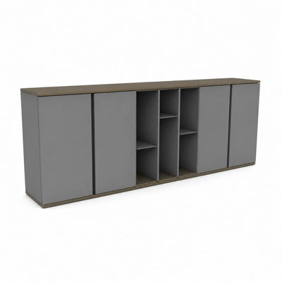 Credenza para Oficina Baja - VERSA ARPPA - Chapa de Madera Natural Teca Acabado - AP-510 - VERSA - NOGAL BEAT - Credenza