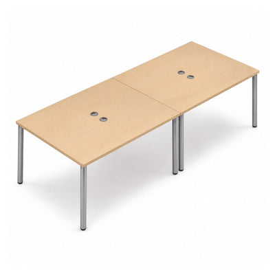 Escritorio de Oficina Bench 4 Usuarios - VERSA READY - Varios Colores - 280 × 100 cm - Cubierta Melamina 28mm o LPAP 28mm - RE-612 - VERSA - NOGAL BEAT - Escritorio de Oficina