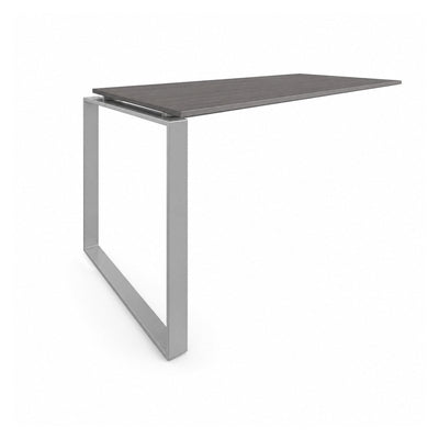Escritorio de Oficina Configurable en Bateria - VERSA AXIO - Blanco/Gris - 140 × 60 cm - 2 Patas Sobre Credenza - AO-223N - VERSA - NOGAL BEAT - Escritorio de Oficina