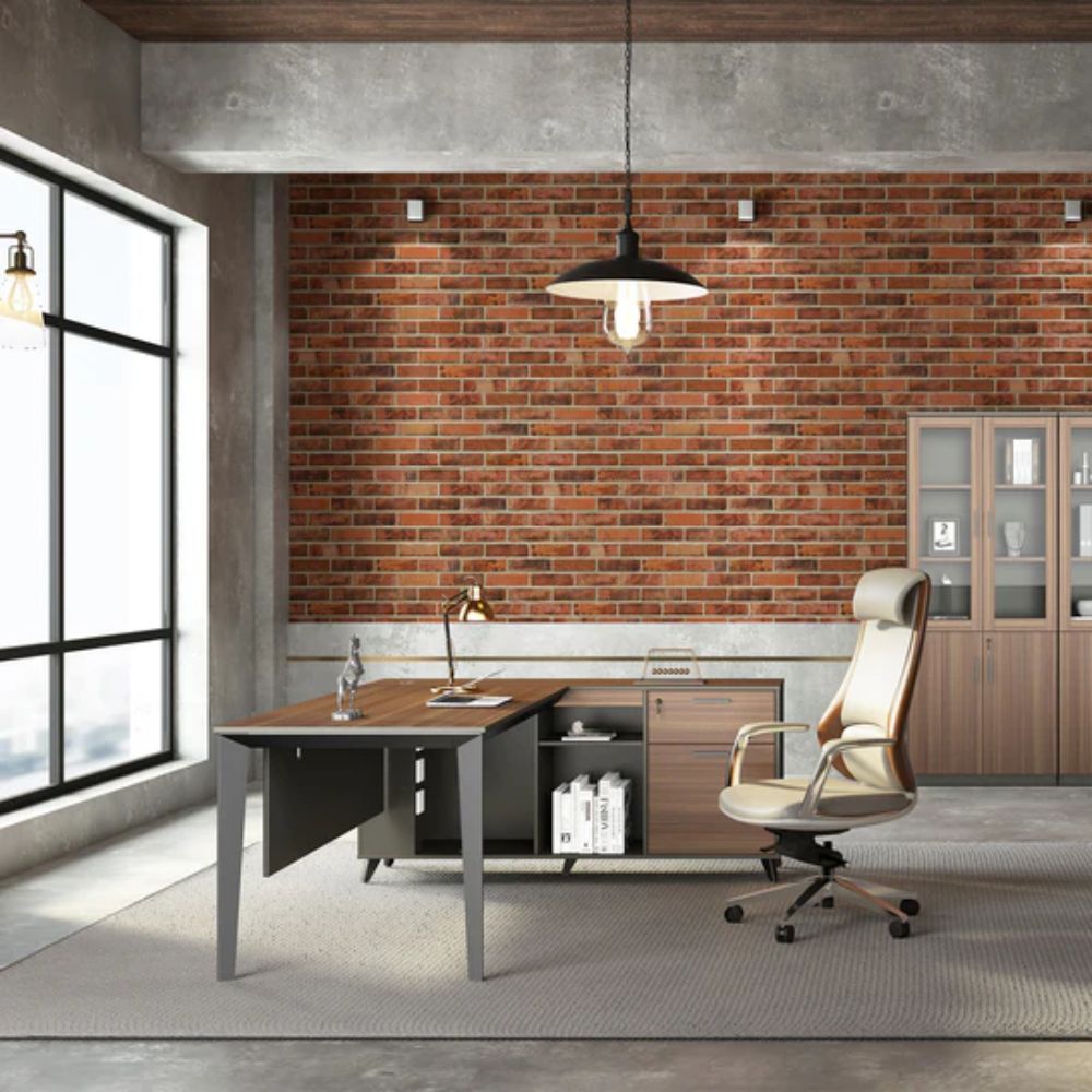 ESCRITORIO NOGAL BEAT ESCRITORIO EJECUTIVO LAT CRACOVIA 160 | Escritorio para Oficina Empresa | Interior - ESCR0904426 - Mundo In - NOGAL BEAT - Escritorio Ambientada