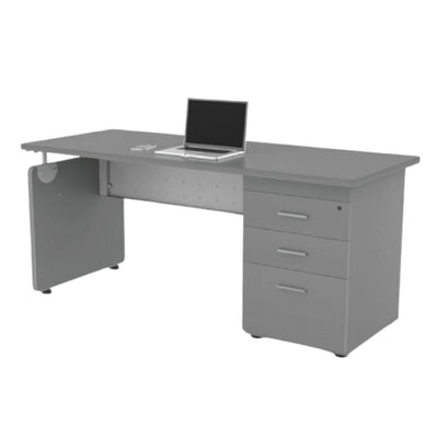 Escritorio para despacho - OFIK 237 - 3 Cajones - Cubierta en Melamina y Estructura en Lámina - 237 - OFIK - NOGAL BEAT - Escritorio