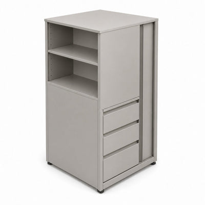 Librero a Piso Cuerpo Metálico para Despacho - GEBESA ARKA - Altura 140 cm - Mano Izquierda - GEA462140L - GEBESA - NOGAL BEAT - Librero