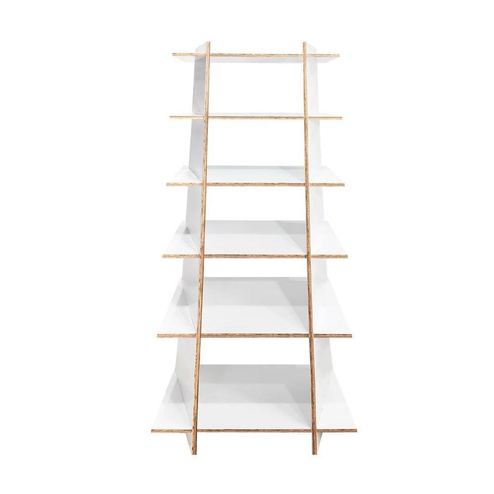 LIBRERO NOGAL BEAT LIBR0904385 ESQUINERO REGGO | Librero Esquinero para Sala de Estar | Estructura Laminado Plástico | Soportes de Madera | Interior - LIBR0904385 - Mundo In - NOGAL BEAT - Librero
