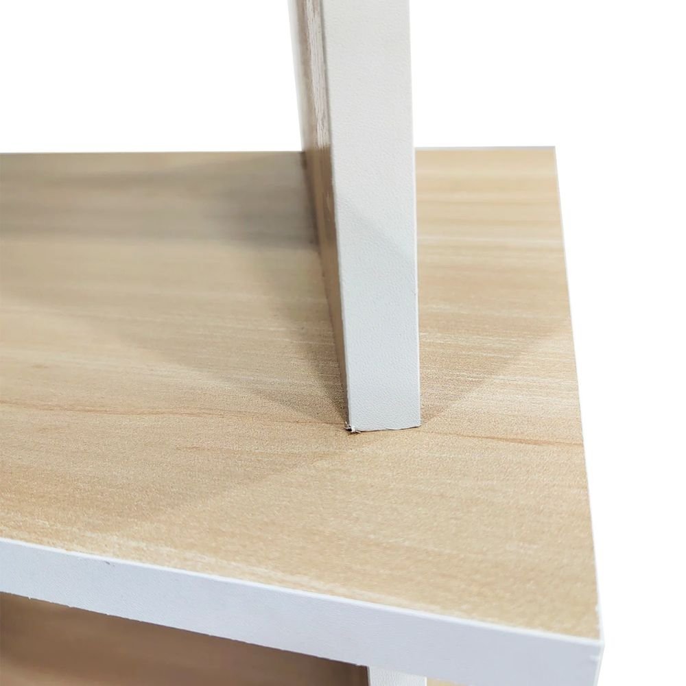 LIBRERO NOGAL BEAT LIBR0904385 ESQUINERO REGGO | Librero Esquinero para Sala de Estar | Estructura Laminado Plástico | Soportes de Madera | Interior - LIBR0904385 - Mundo In - NOGAL BEAT - Librero