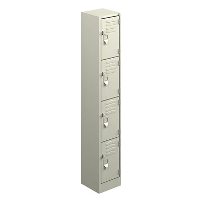 Locker Metálico para Escuela - GEBESA ARCHIVO Y ALMACENAJE - Frente 30 cm - 4 Puertas Práctico - GAA734 - GEBESA - NOGAL BEAT - Archivero