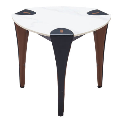 Mesa Auxiliar para Recepción - ZUO BOGEY - Multicolor - Cubierta de Piedra Sinterizada Símil Mármol y Estructura de Acero con Recubrimiento en Polvo - 110347 - Zuo - NOGAL BEAT - Mesa Comercial Interior