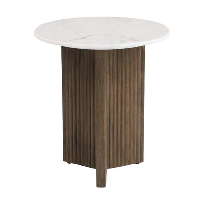 Mesa Auxiliar para Sala de Espera - ZUO TAILO - Varios Colores - Cubierta de Mármol Natural y Estructura de Mango Macizo - 111138 - Zuo - NOGAL BEAT - Mesa Comercial Interior