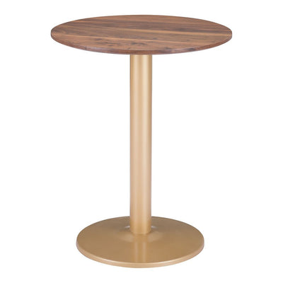 Mesa Bistró para Hotel - ZUO ALTO 60x60 101571 - Varios Colores - Cubierta de MDF Símil Madera y Estructura de Acero con Recubrimiento en Polvo - 101571 - Zuo - NOGAL BEAT - Mesa Comercial Interior