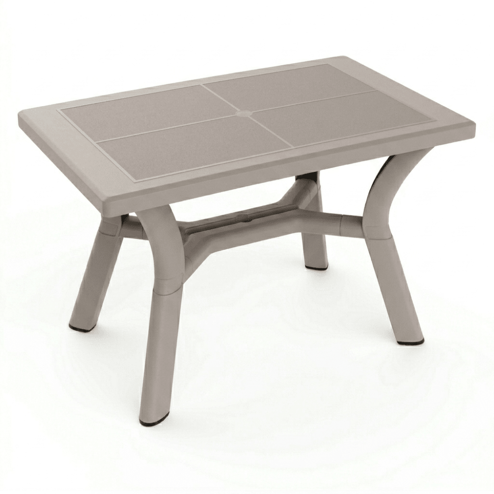 Mesa Comercial al Aire Libre Agujero Parasol - RESOL DALIA 115 X 72 - Varios Colores - 4 Puntas Enlazadas con Tacos Antideslizantes y Protección UV - 6681 - Resol - NOGAL BEAT - Mesa de Terraza