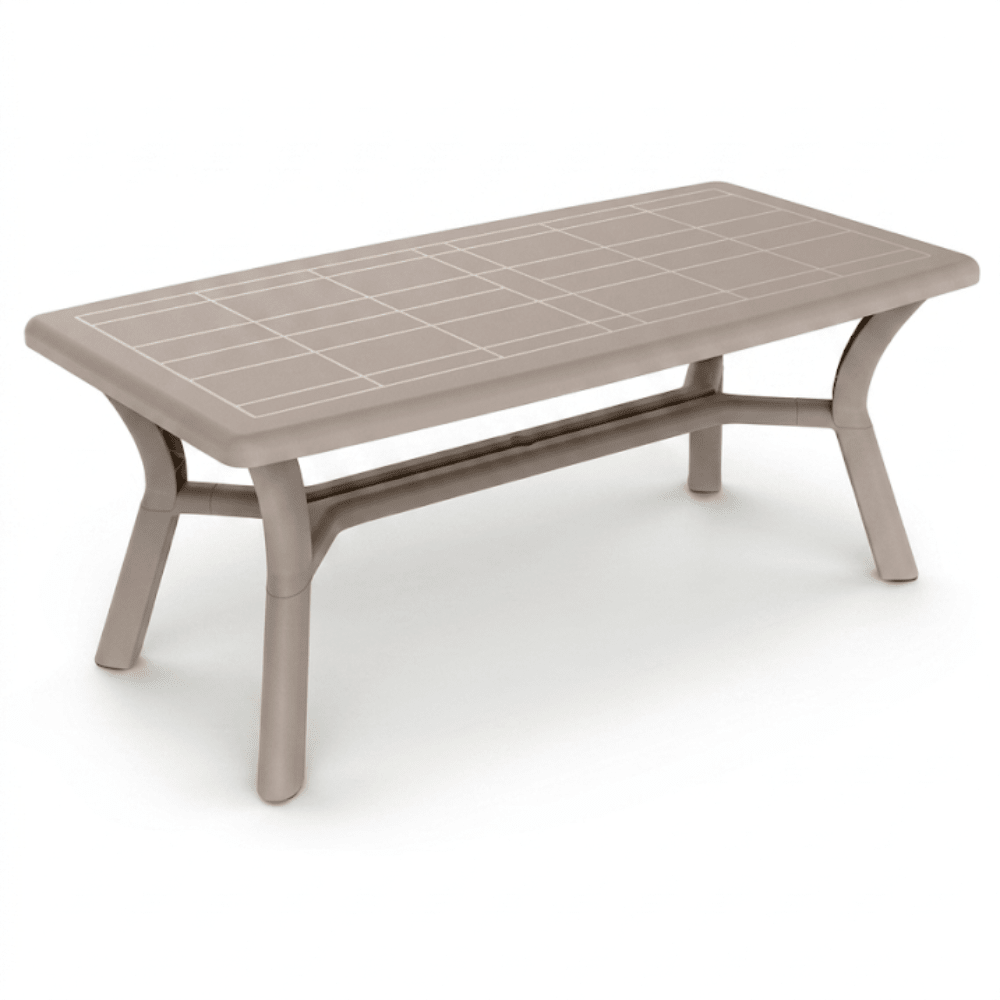 Mesa Comercial al Aire Libre Agujero Parasol - RESOL DALIA 180 X 90 - Varios Colores - 4 Puntas Enlazadas con Tacos Antideslizantes y Protección UV - 6677 - Resol - NOGAL BEAT - Mesa de Terraza