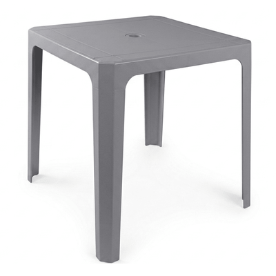 Mesa Comercial al Aire Libre Monobloc - RESOL BEACH BAR - Blanco - 4 Puntas con Agujero Parasol y Protección UV Apilable - 59544 - Resol - NOGAL BEAT - Mesa de Terraza