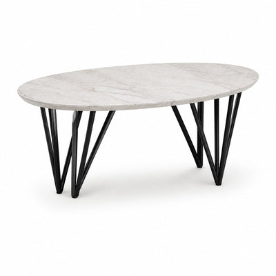 Mesa de Centro para Oficina VEC - VERSA OFFSET - Mármara/Vizcaya - Cubierta MDP con Estructura en Acero Sólido Redondo de 3/8" - VO-715 - VERSA - NOGAL BEAT - Mesa Comercial Interior