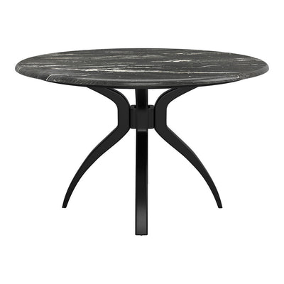 Mesa de Comedor para Bistró - ZUO SUMAY - Negro - Cubierta de Piedra HPL Símil Mármol y Estructura de Acero - 110086 - Zuo - NOGAL BEAT - Mesa Comercial Interior