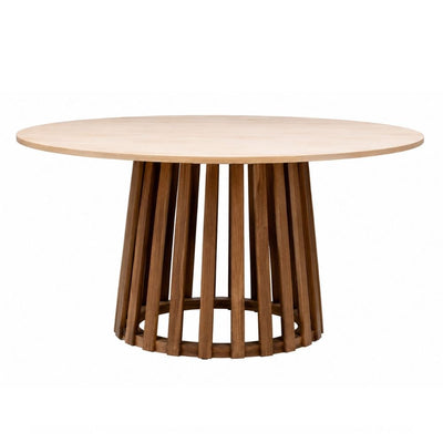Mesa de Terraza para Hotel - NOGAL BEAT MARBELLA - Varios Colores - Madera Teca y Mármol - MESA MARBELLA D:150 Arena mármol - CAMCO - NOGAL BEAT - Mesa de Terraza