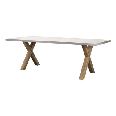 Mesa de Terraza para Zona de Jardín - NOGAL BEAT AURORA - Gris Claro - Madera de Acacia, Acero y Trivanite - MESA AURORA 95 x 220 Gris claro - CAMCO - NOGAL BEAT - Mesa de Terraza