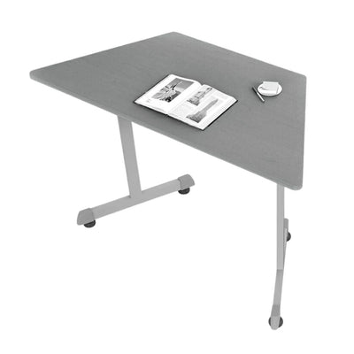 Mesa de Trabajo Trapezoidal para Instituciones - OFIK 258 - Cubierta en Melamina y Estructura de Acero - 258 - OFIK - NOGAL BEAT - Escritorio