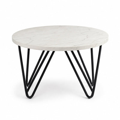 Mesa Lateral para Oficina VEC - VERSA OFFSET - Mármara/Vizcaya - Cubierta MDP con Estructura en Acero Sólido Redondo de 3/8" - VO-713 - VERSA - NOGAL BEAT - Mesa Comercial Interior