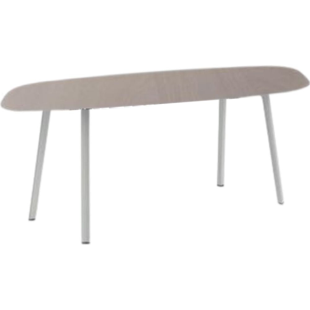 MESA NOREN 100x200 WHITE LEGS | Mesa Central | 74 cm | Dos Bases | Fibra de Vidrio | Polipropileno | Barra Aluminio | Protección UV | Interior + Exterior - 05130 - Resol - NOGAL BEAT - Mesas