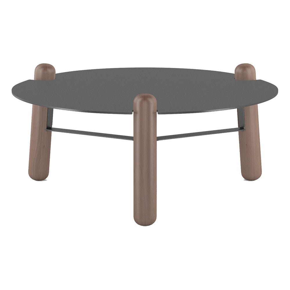 Mesa Ocasional para Cafetería - GEBESA GRC LOUIE - Ø 85 cm - Cubierta Metálica - GGRU555343416 - GEBESA - NOGAL BEAT - Mesa Comercial Interior