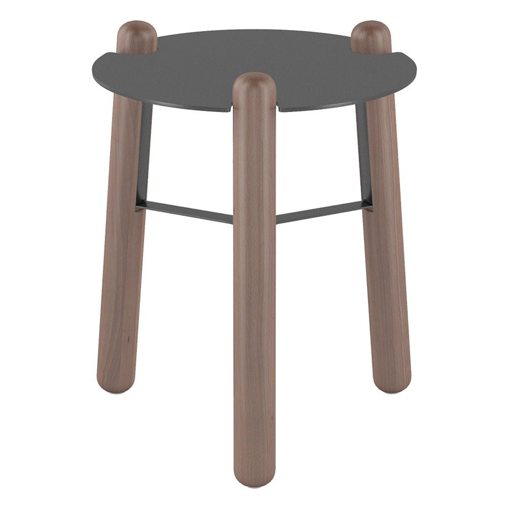 Mesa Ocasional para Comedor Institucional - GEBESA GRC LOUIE - Ø 40 cm - Cubierta Metálica - GGRU555161620 - GEBESA - NOGAL BEAT - Mesa Comercial Interior