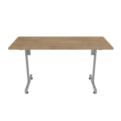 MESA OFIK 565 | Mesa de Trabajo 645 | Multiusos | Tubular Acero | Melamina | Regatón Nivelador | Interior - 565 - OFIK - NOGAL BEAT - Mesas