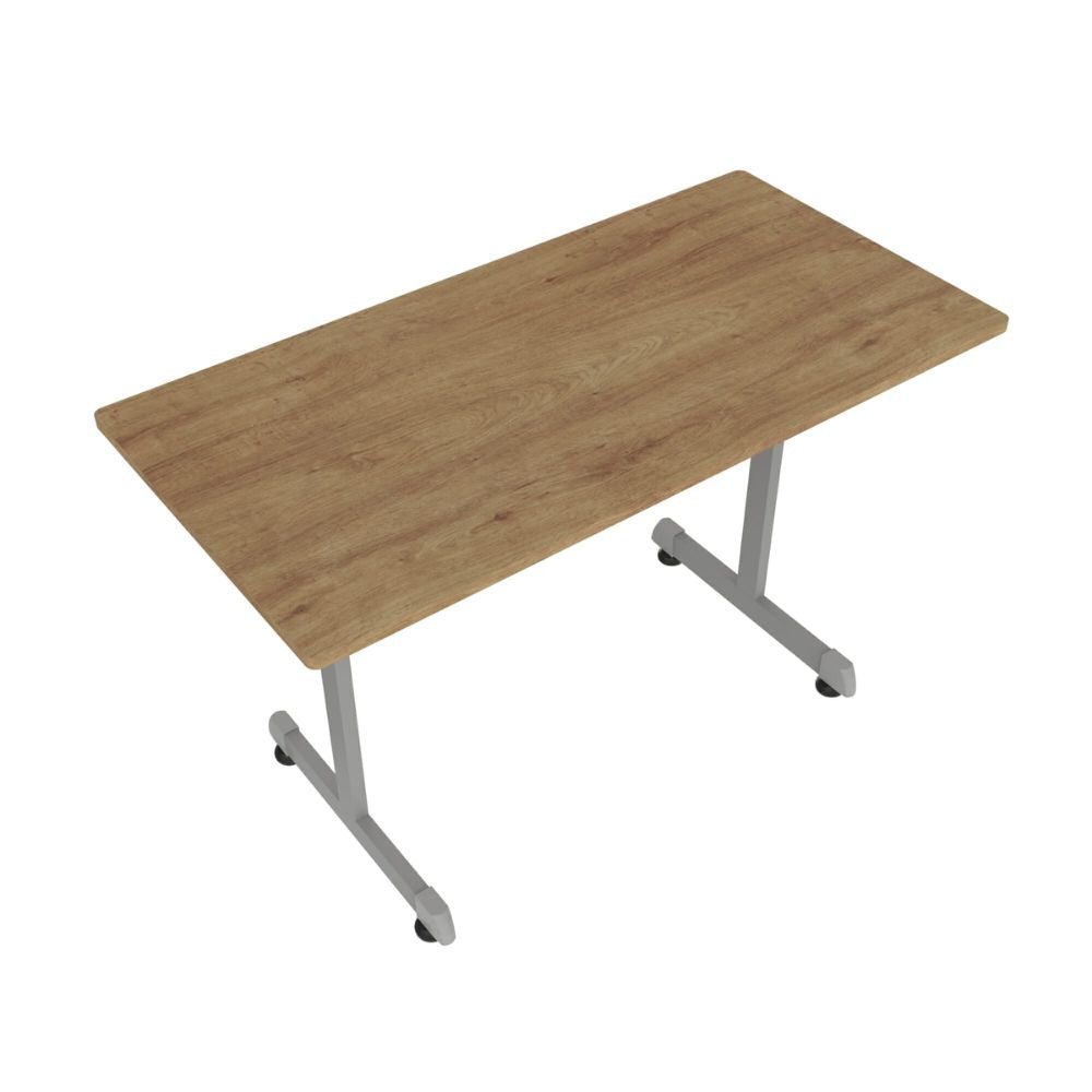 MESA OFIK 728 | Mesa de Trabajo 644 | Multiusos | Tubular Acero | Melamina | Cantos Protegidos | Regatón Nivelador | Interior - 728 - OFIK - NOGAL BEAT - Mesas