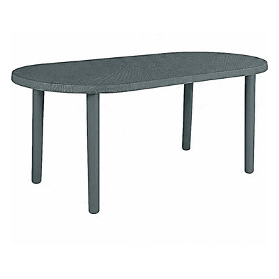 Mesa Ovalada al Aire Libre Reciclada - RESOL OLOT RECYCLED 180 X 90 - Varios Colores - 4 Puntas con Agujero Parasol y Protección UV - 06477 - Resol - NOGAL BEAT - Mesa de Terraza