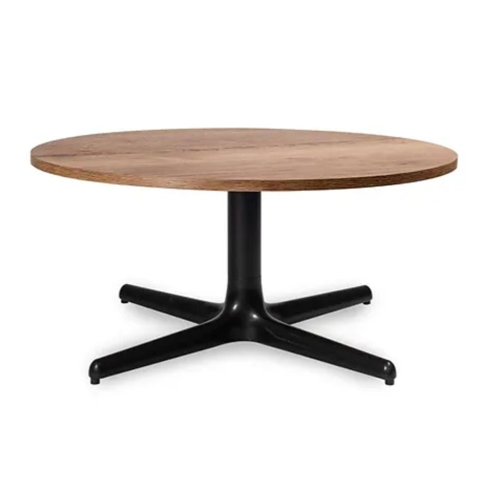MESA RESOL TOLEDO WOOD 70 DIA | Mesa Auxiliar para Sala de Estar | 36 cm | Estructura Aluminio | Melamina Efecto Madera | Interior - 06164 - Resol - NOGAL BEAT - Mesas