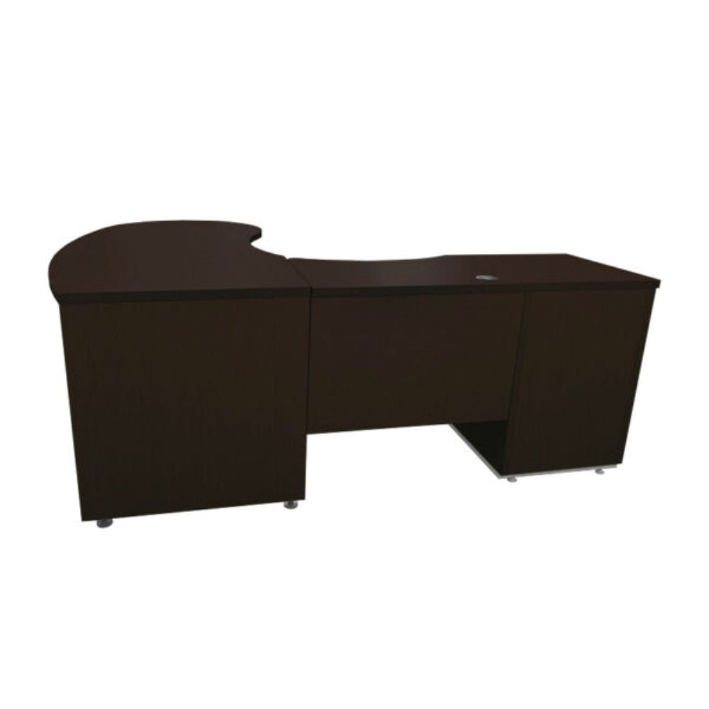 MODULO OFIK REGGIO 202 | Modulo Elite Operativo Izquierdo | Melamina | Soporte Pantalla Metal | Cajonera 3 Gavetas | Cerradura Frontal | Interior - 202 - OFIK - NOGAL BEAT - Mobiliario