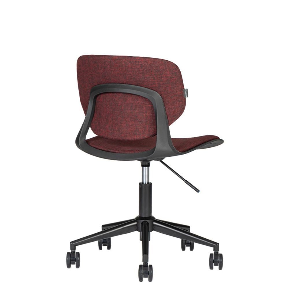 SILLA BRATTI VELA CON RODAJAS | Silla Secretarial para Oficina | Estructura Polipropileno | Base Estrella con rodajas | Interior - VELA CON RODAJAS Asiento y respaldo tapizado Addison - Bratti - NOGAL BEAT -