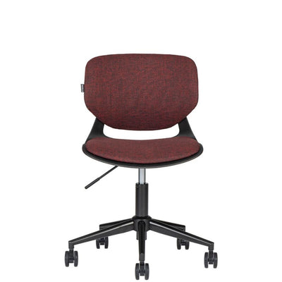 SILLA BRATTI VELA CON RODAJAS | Silla Secretarial para Oficina | Estructura Polipropileno | Base Estrella con rodajas | Interior - VELA CON RODAJAS Asiento y respaldo tapizado Addison - Bratti - NOGAL BEAT -