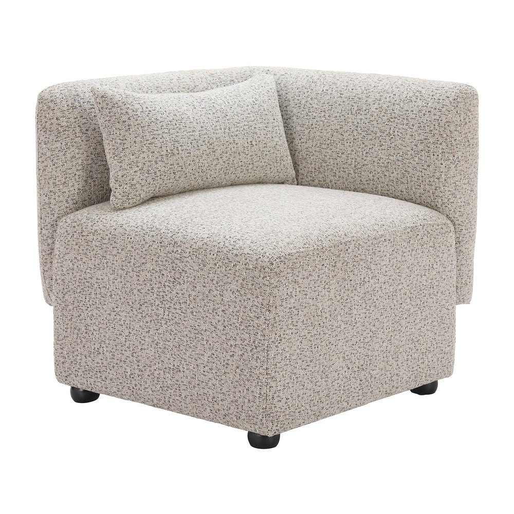 Silla Comercial para Bistró - ZUO SIMU CORNER - Greige Duna - Asiento y Respaldo Tapizados en Tejido Texturizado - 110433 - Zuo - NOGAL BEAT - Silla Comercial Interior