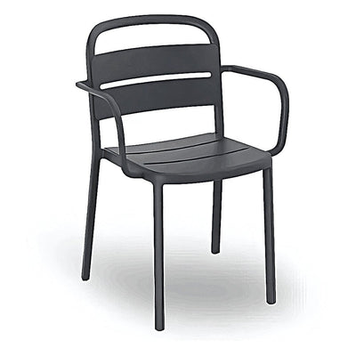 Silla Comercial para Cafetería Protección UV - RESOL COMO ARMCHAIR - Varios Colores - Asiento y Respaldo en Polipropileno - 05350 - Resol - NOGAL BEAT - Silla Comercial Exterior