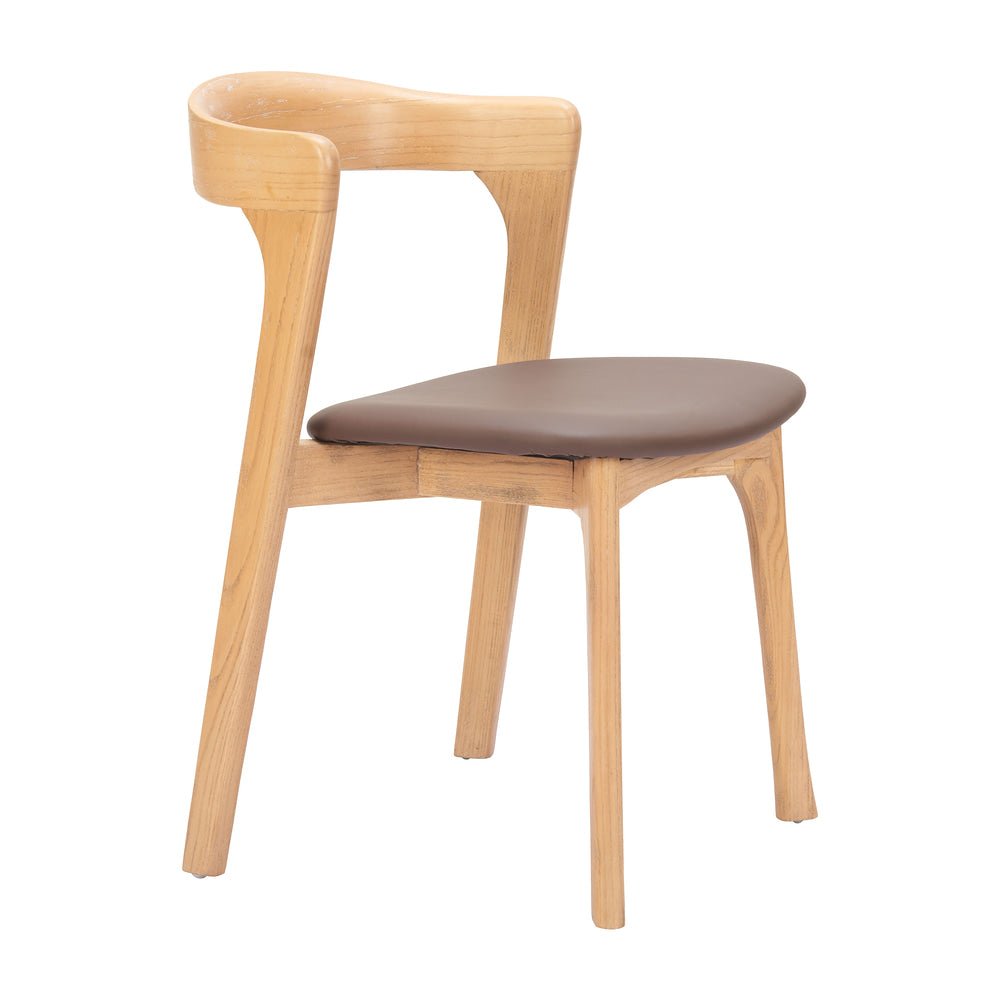 Silla Comercial para Cafetería - ZUO PIORO - Varios Colores - Asiento y Respaldo Tapizados en Piel Sintética - 110551 - Zuo - NOGAL BEAT - Silla Comercial Interior