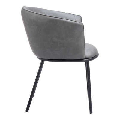 Silla Comercial para Comedor de Empresa - ZUO GARSTON - Varios Colores - Asiento y Respaldo Tapizados en Piel Sintética - 110175 - Zuo - NOGAL BEAT - Silla Comercial Interior