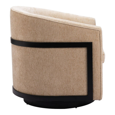 Silla Comercial para Comedor de Empresa - ZUO HANKO - Beige Dorado - Asiento y Respaldo Tapizados en Tejido Texturizado - 110009 - Zuo - NOGAL BEAT - Silla Comercial Interior