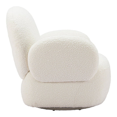 Silla Comercial para Comedor de Empresa - ZUO PILKA - Blanco - Asiento y Respaldo Tapizados en Tela Tipo Borrego - 110280 - Zuo - NOGAL BEAT - Silla Comercial Interior
