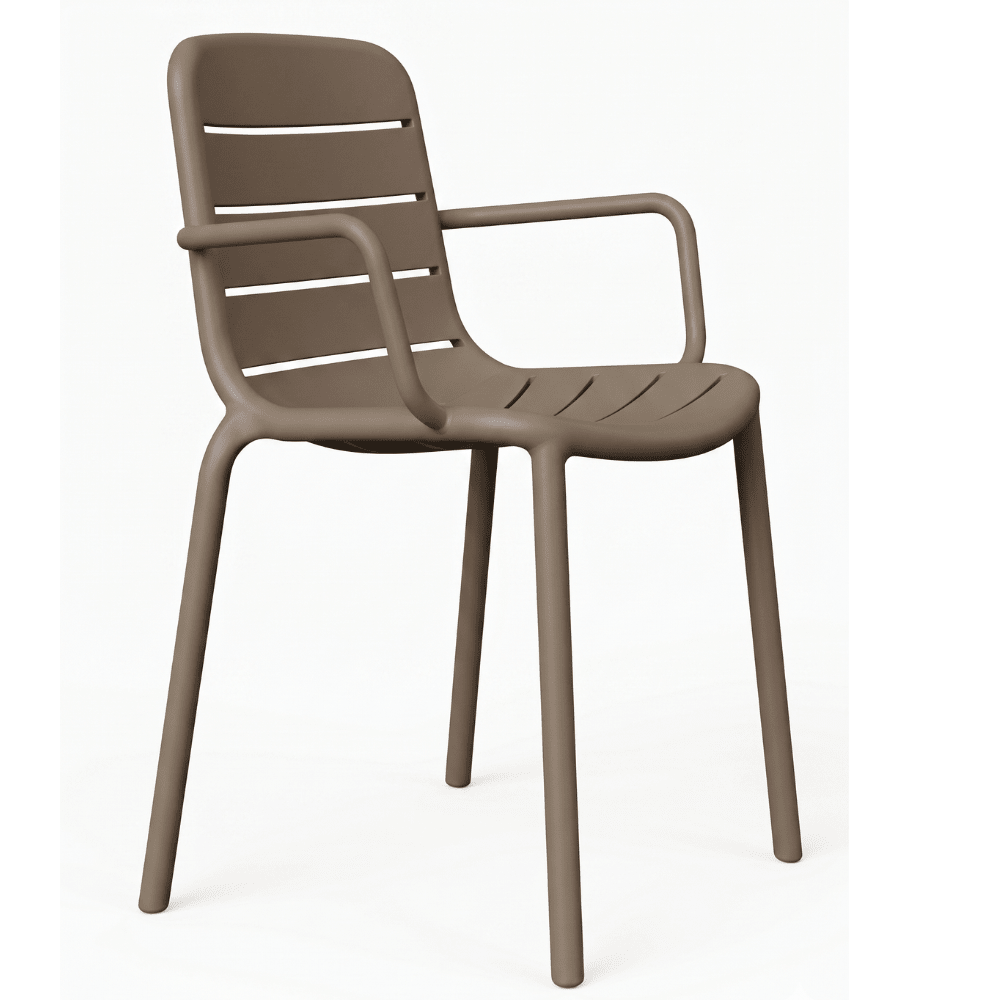 Silla comercial Resol Gina Armchair de polipropileno con fibra de vidrio y brazos para exterior