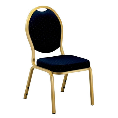 Silla Comercial para Reuniones y Eventos Apilable - RESOL OPERA - Varios Colores - 4 Puntas con Estructura Oro y de Aluminio - 66115 - Resol - NOGAL BEAT - Sillas
