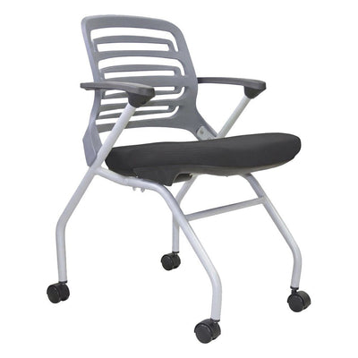 Silla de Capacitación para Sala Multiusos - GEBESA IKA - Negro - Apilable con Ruedas y Estructura Gris - GDY230BRTZ00 - GEBESA - NOGAL BEAT - Silla de Visita