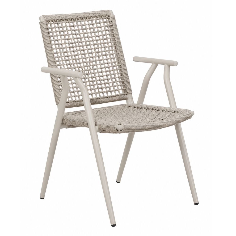 Silla de Intemperie para Zona de Terraza - NOGAL BEAT MITA - Beige - Aluminio y Cuerda - SILLA MITA Beige - CAMCO - NOGAL BEAT - Silla de Terraza