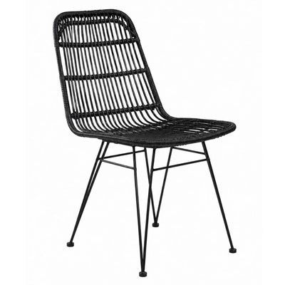 Silla de Interior para Lobby - NOGAL BEAT SAVERO - Varios Colores - Hierro y Rattan - SILLA SAVERO Negro - CAMCO - NOGAL BEAT - Silla Comercial Interior