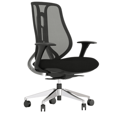 Silla De Oficina Ejecutiva - ALBAR AC-40S - Varios Colores - Respaldo En Malla y Asiento Tapizado - AC-40S NE - ALBAR - NOGAL BEAT - Silla Ejecutiva