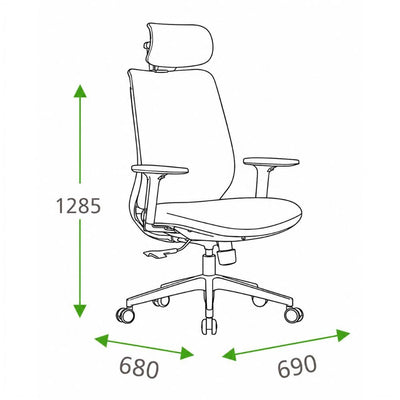 Silla de Oficina Ejecutiva Cabecera Ajustable - VERSA ERGOSTAR MARE - Gris - Respaldo en Malla y Asiento Tapizado - ES-220 - VERSA - NOGAL BEAT - Silla Ejecutiva