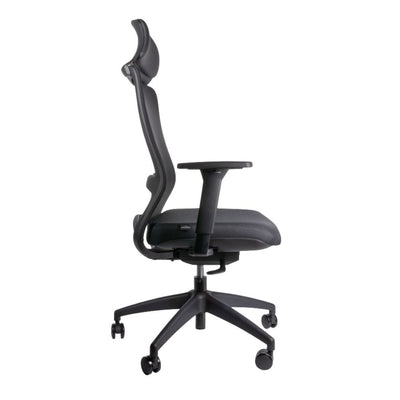 Silla de Oficina Ejecutiva Ergonómica - OFFIHO WICKER OHE - 140 - Respaldo en Malla y Asiento Tapizado - OHE - 140 - OFFIHO - NOGAL BEAT - Sillas de Oficina